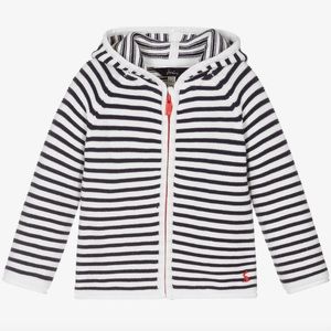 Joules Blue Stripes Cotton Zip Up Top, 3 Months